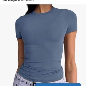 Fitted Blue T-Shirt with Short Sleeves size XL